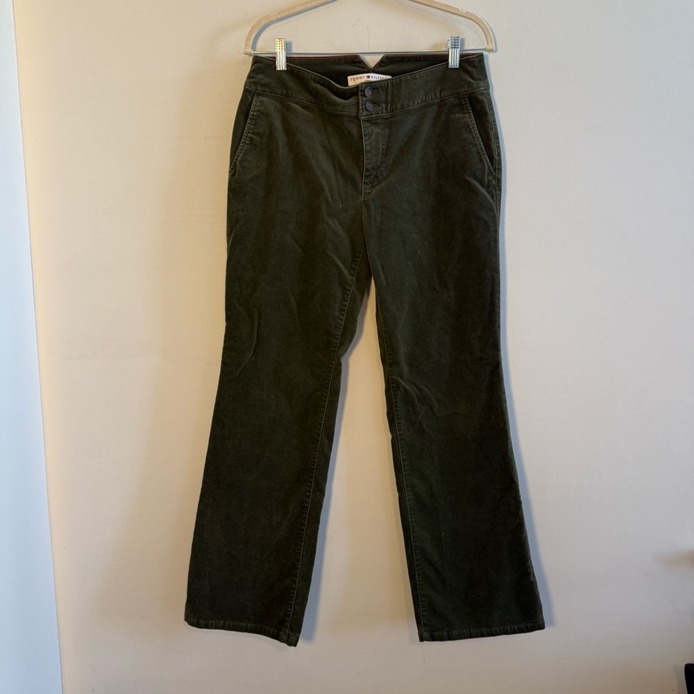 Tommy Hilfiger Olive Green Cotton Jeans, Size 6